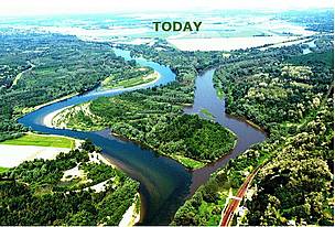 This photomontage shows the Drava-Mura confluence as it is today....