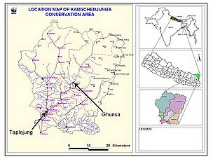 Location Map of Kangchenjunga Conservation Area