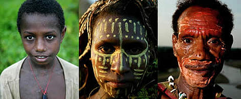 <strong>from left to right:</strong> Child from Pukapuki village, Sepik , Papua New ... rel=