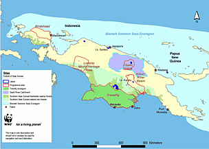 WWF Forests of New Guinea programme sites 
© WWF